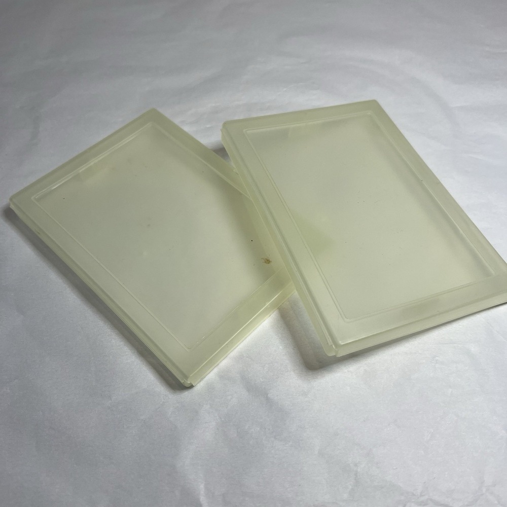 3.5x5" Single wafer carrier Lot of 2 Square plastic containers Vintage